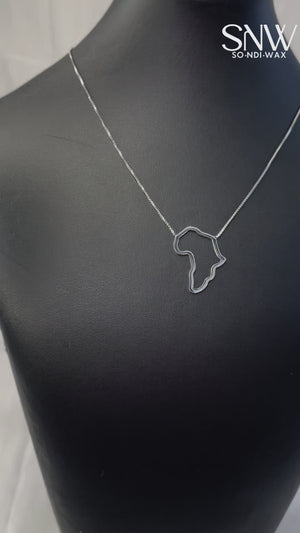 Collier carte d'Afrique Argent